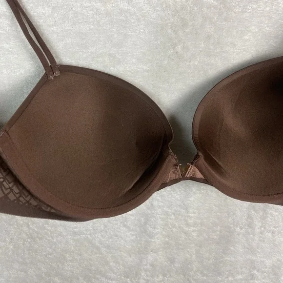 Victoria's Secret Very Sexy Push-Up Bra Size 36C Brown Smooth - Picture 6 of 9